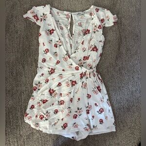 Hollister Floral Print Dress with Red and Pink Accents